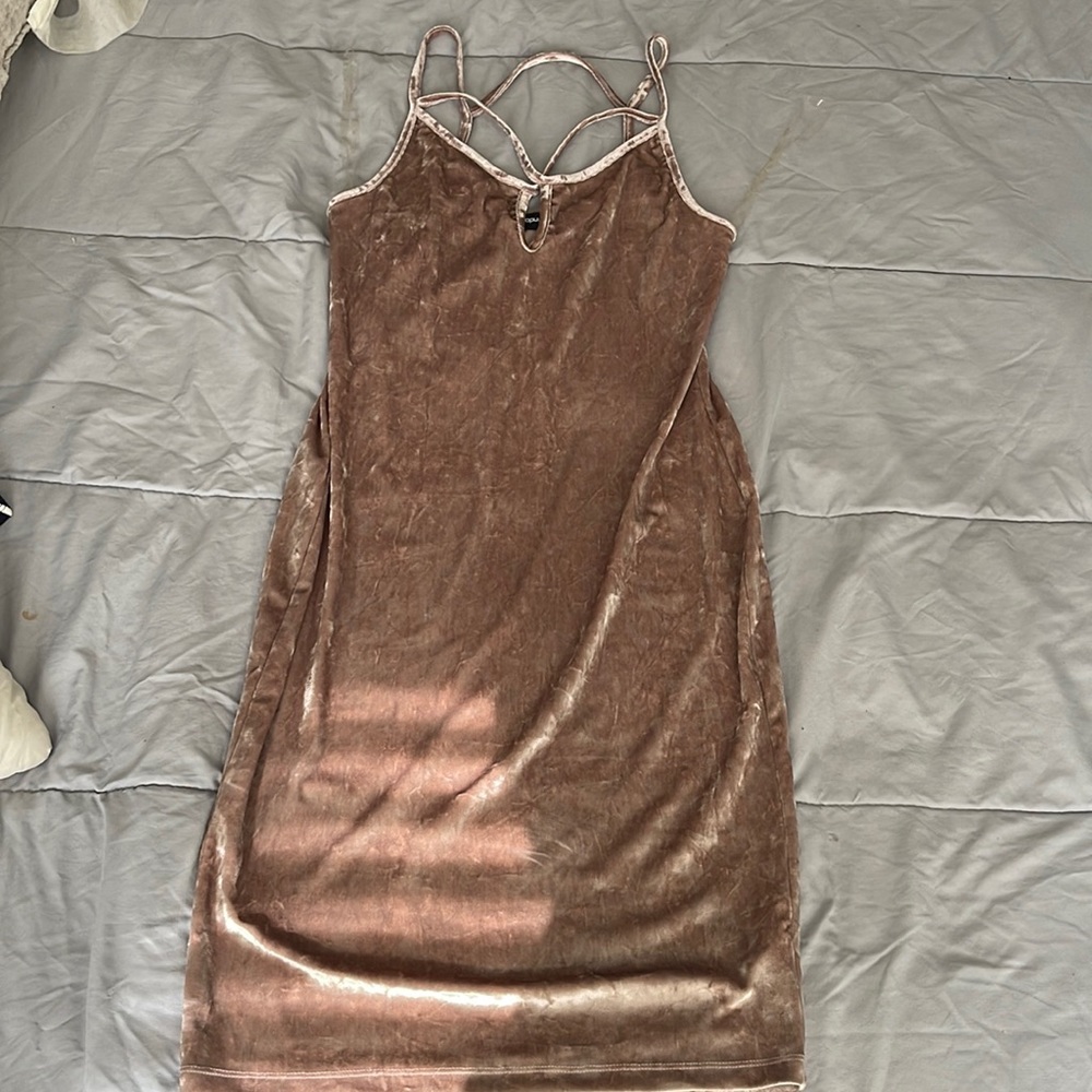 Short tan dress